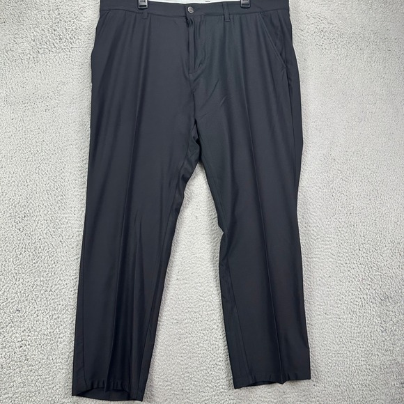 Adidas Mens Chino Golf Pants 40X32‎ Black Performance Tech Stretch Nylon Blend - Picture 1 of 9